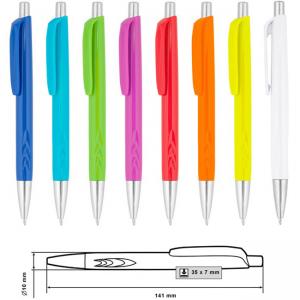 Пластмасова химикалка с цветно тяло