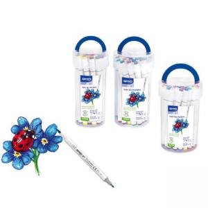 Маркери двувърхи Art Soft Brush / Fine tip, 36 цвята в цилиндър
