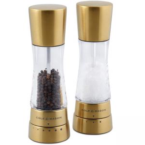 COLE&MASON Комплект мелнички за сол и пипер “DERWENT MAT GOLD“ - 19 см. - с механизъм за прецизност