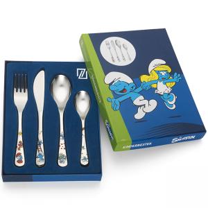 ZILVERSTAD Комплект детски прибори за хранене “Смърфове“ - 4 части