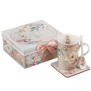 Божур сет чаша + лъжичка