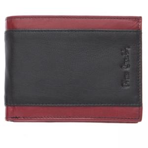 Мъжко портмоне от естествена кожа с червени линии - PIERRE CARDIN