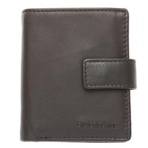 Мъжки портфейл тъмно кафяв SILVER FLAME - колекция Сафари