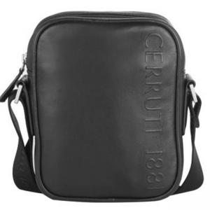 Мъжка черна чанта с лого - CERRUTI