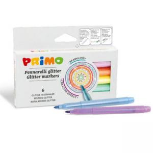Флумастери глитерни, 6 цв., Ø 2 мм връх