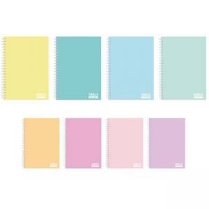 Тетрадка A4 спир. тв.корица Slim UV Pastel Single Colour, 100 л.ред, 2 теми, 70 г/м2