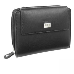 Дамски портфейл Mano Linea, естествена кожа, черен