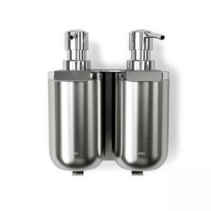 UMBRA Сет от 2 бр. диспенсър за сапун за стенен монтаж със закачалка “JUNIP“ - неръждаема стомана