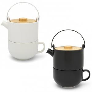BREDEMEIJER  Керамичен сет за чай с филтър и бамбуков капак “Umea“ - 0,5 л.