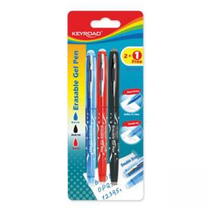 Химикалка изтриваема, 3 броя блистер - син, черен и червен