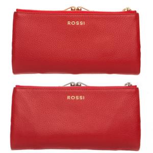 Дамско портмоне цвят Наситено червено с обков - ROSSI