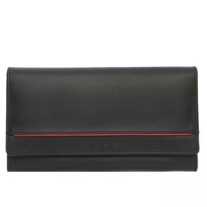 Дамски портфейл в черно с червена лента - ROSSI