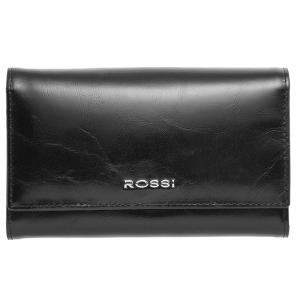 Дамско портмоне черно с гладка кожа - ROSSI