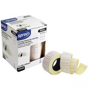 Етикети за 1 ред марк.клещи 21/12 мм с отвор, 800 бр., бял