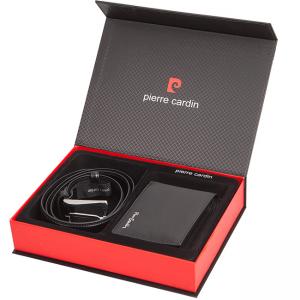 Мъжки луксозен комплект портфейл и колан  - 120 см