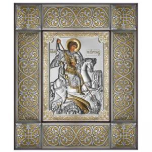 Икона посребрена Свети Георги