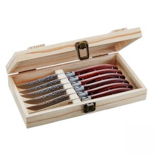 Луксозен комплект ножове за стек в дървена кутия RANCHO