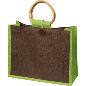 Пазарска чанта от юта с бамбукова дръжка