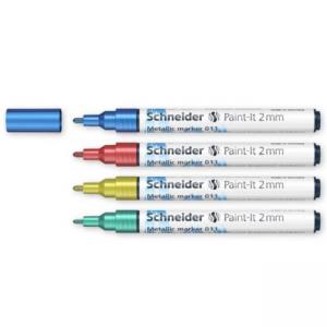 Маркер покриващ металиков объл Paint-It 011, 2 мм, комплект 4 метални цвята