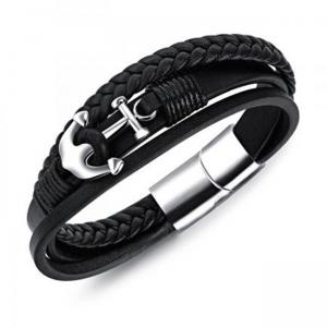 Мъжка гривна с котва - S размер SILVER FLAME