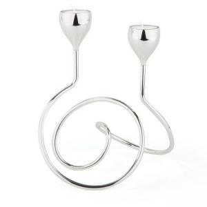 Двоен свещник ZILVERSTAD “RICCIO“  - цвят сребро