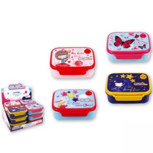 Кутия за храна 4 дизайна, Girl, 18x15x9.5