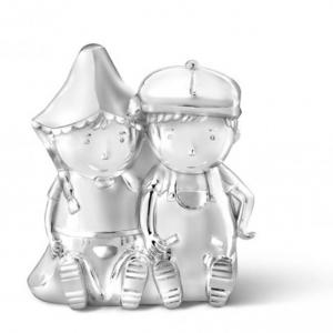 ZILVERSTAD Детска касичка със сребърно покритие “Момче и момиче“