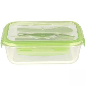 PEBBLY Стъклена кутия за храна с прибори - 1,2 л.