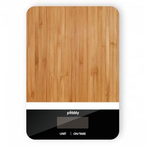 PEBBLY Електронна бамбукова кухненска везна - черна