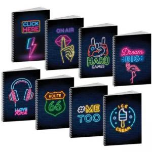 Тетрадка спирала А4 80 г/м2 Imperdibili Neon, 60 л.ред