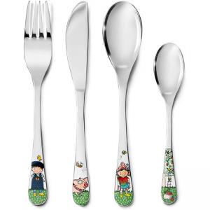 ZILVERSTAD Комплект стоманени детски прибори за хранене “Приказни герои“ - 4 части