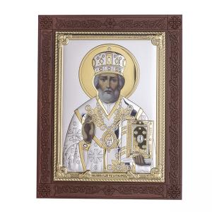 Икона посребрена Свети Никола