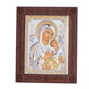 Посребрена икона Дева Мария