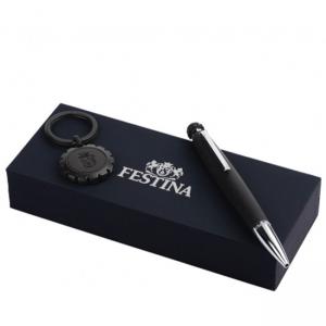 Комплект химикалка и ключодържател Chronobike Black