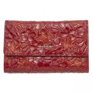 Дамско портмоне цвят червен с цветя - ROSSI