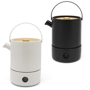 BREDEMEIJER Керамичен сет за чай с филтър и приставка за подгряване “Umea“ - бял - 1,2 л.