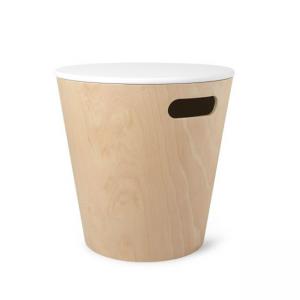 UMBRA  Дървена табуретка с място за съхранение “WOODROW“ - цвят бял / натурален