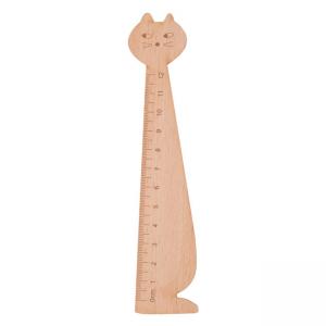 Дървена линийка с формата на котка