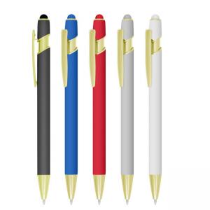 Химикалка със златни елементи и стилус