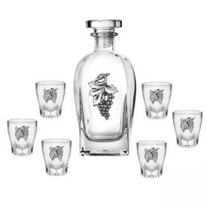 Сет бутилка + 6 чаши грозд