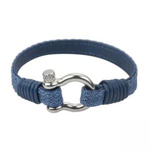 Мъжка кожена гривна SILVER FLAME