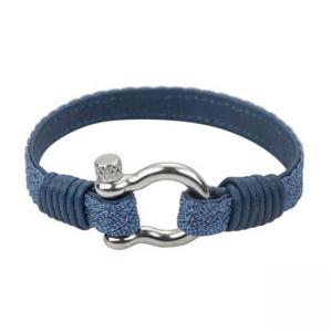 Мъжка кожена гривна SILVER FLAME