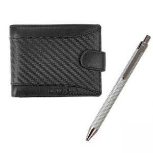 Комплект мъжки портфейл и химикал SILVER FLAME