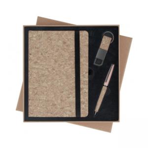 Комплект тефтер, химикалка и ключодържател в кутия