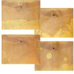 Папка с копче, A4, PP, Kraft Gold
