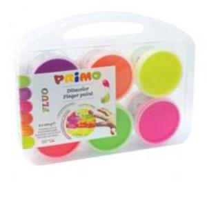 Бои за рисуване с пръсти, неонови 6 цв.х 100 г, в куфарче