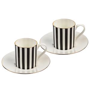 Комплект 2 чаши + 2 чинийки за кафе