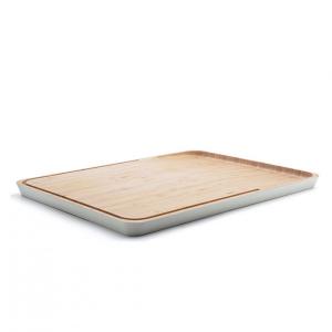 PEBBLY Бамбукова дъска за рязане размер L - 41 х 30 см. - бяла