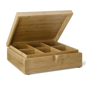 BREDEMEIJER Бамбукова кутия за чай с 6 отделения и дървен капак
