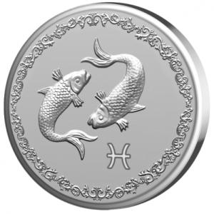 Сребърен медальон "Зодия Риби"